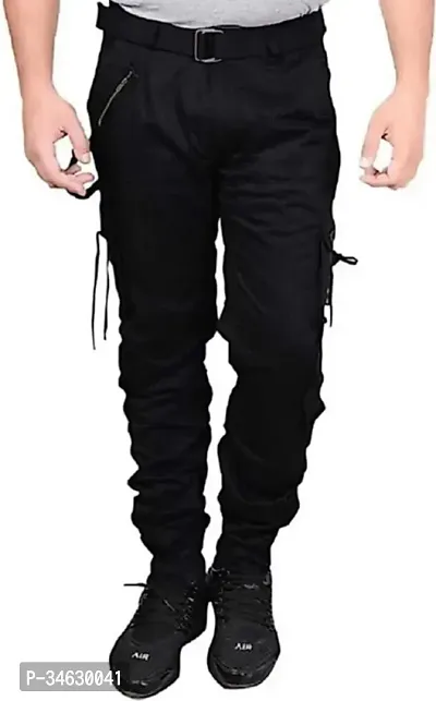 Elegant Cotton Solid Cargos For Men-thumb0