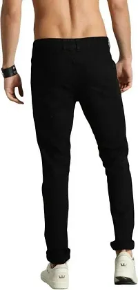 Stylish Black Denim Mid-Rise Jeans For Men-thumb1