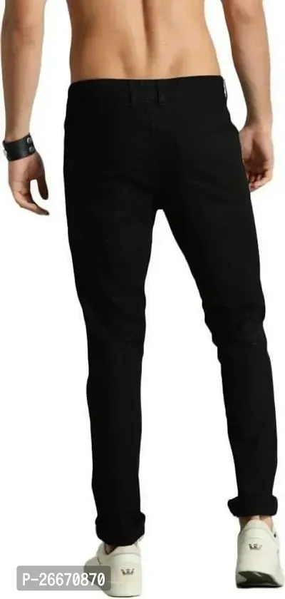 Stylish Black Denim Mid-Rise Jeans For Men-thumb2