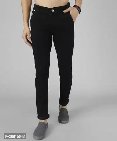 Bestloo Stylish Black Denim Mid-Rise Jeans For Men-thumb0