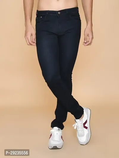 Stylish Black Denim Mid-Rise Jeans For Men-thumb0