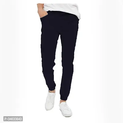 Stylish Black Cotton Blend Solid Mid Rise Jeans For Men-thumb0