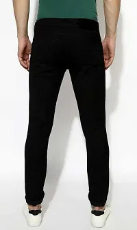 Stylish Black Denim Mid-Rise Jeans For Men-thumb1