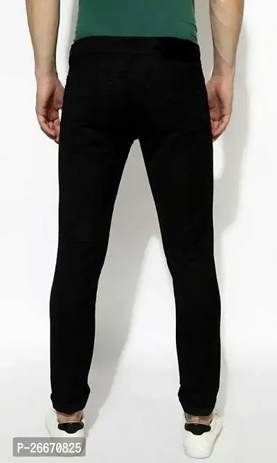 Stylish Black Denim Mid-Rise Jeans For Men-thumb2