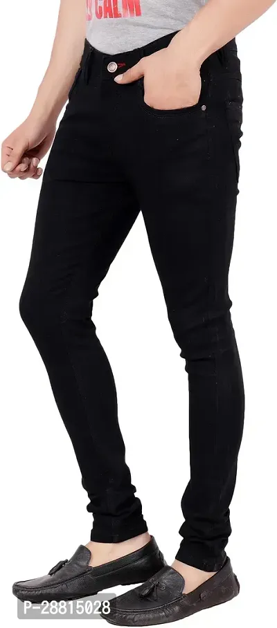 Bestloo Stylish Black Denim Mid-Rise Jeans For Men-thumb4
