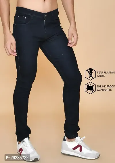 Stylish Black Denim Mid-Rise Jeans For Men-thumb4