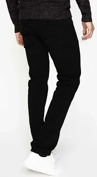 Elegant Black Denim Distress Mid-Rise Jeans For Men-thumb2