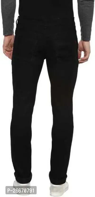 Stylish Black Denim Mid-Rise Jeans For Men-thumb2