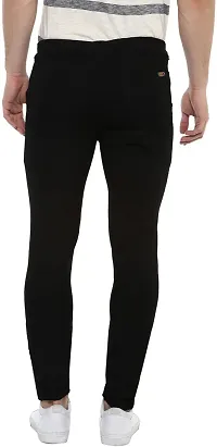 Stylish Black Cotton Blend Solid Mid Rise Jeans For Men-thumb1