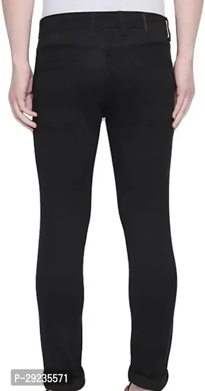 Stylish Black Cotton Blend Mid-Rise Jeans For Men-thumb2