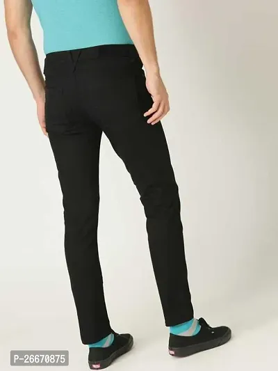 Stylish Black Denim Mid-Rise Jeans For Men-thumb3