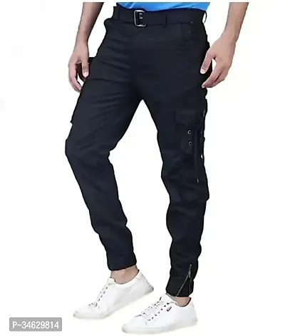 Elegant Cotton Solid Cargos For Men-thumb3