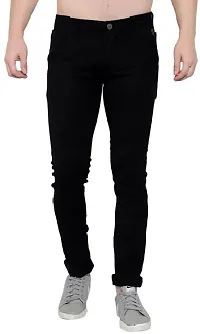 Stylish Black Denim Mid-Rise Jeans For Men-thumb1