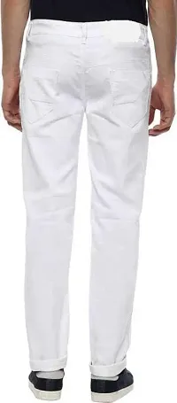 Stylish White Denim Mid-Rise Jeans For Men-thumb1