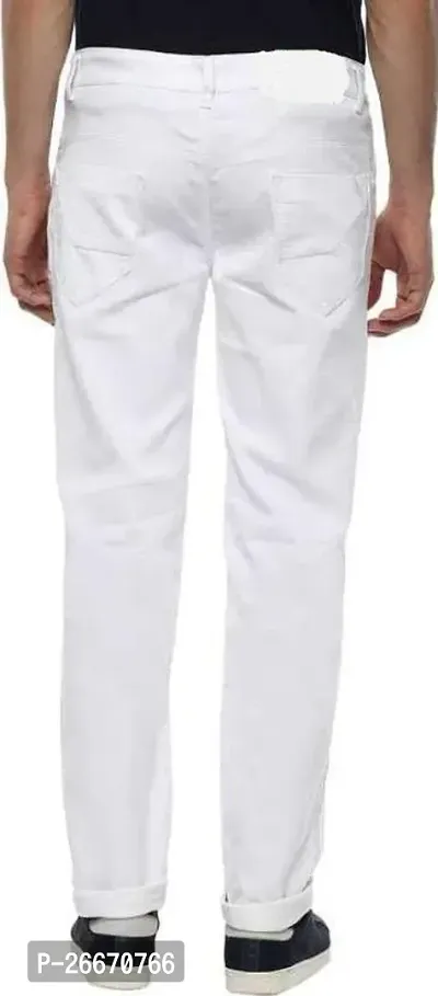 Stylish White Denim Mid-Rise Jeans For Men-thumb2