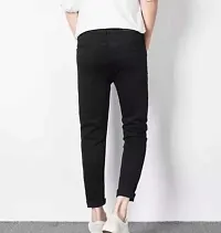 Stylish Black Cotton Blend Mid-Rise Jeans For Men-thumb1