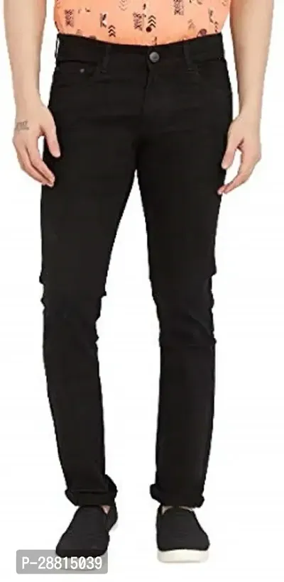 Domini Stylish Black Cotton Blend Mid-Rise Jeans For Men-thumb0