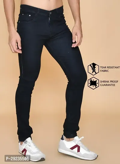 Stylish Black Denim Mid-Rise Jeans For Men-thumb5