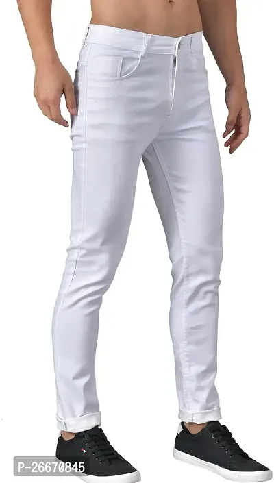 Stylish White Denim Mid-Rise Jeans For Men-thumb4