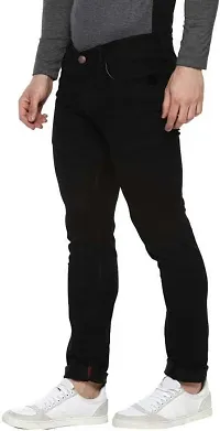 Stylish Black Denim Mid-Rise Jeans For Men-thumb2