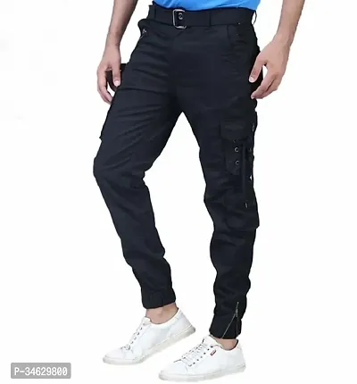 Elegant Cotton Solid Cargos For Men-thumb3