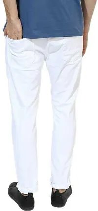 Stylish White Denim Mid-Rise Jeans For Men-thumb1