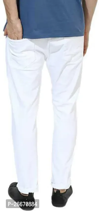 Stylish White Denim Mid-Rise Jeans For Men-thumb2