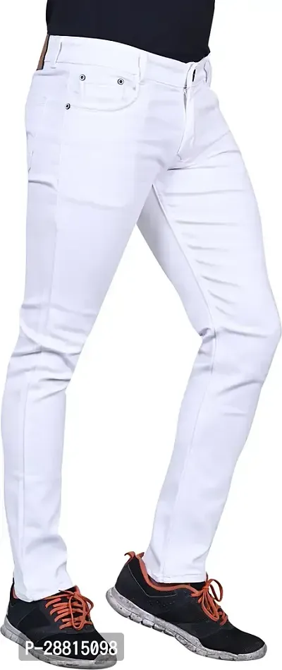 JOVS HIL Stylish White Denim Mid-Rise Jeans For Men-thumb5