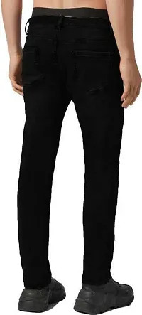 Stylish Black Denim Mid-Rise Jeans For Men-thumb1