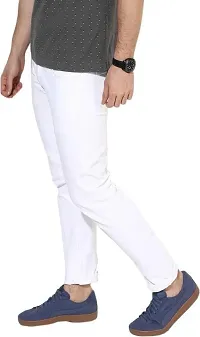 Stylish White Denim Mid-Rise Jeans For Men-thumb2