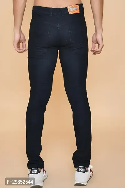 Comfortable Black Denim Mid-Rise Jeans For Men-thumb2