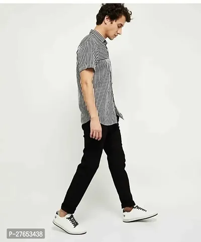 Stylish Black Denim Mid-Rise Jeans For Men