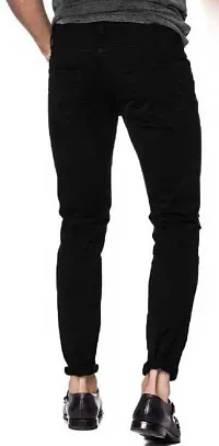 Stylish Black Denim Mid-Rise Jeans For Men-thumb1