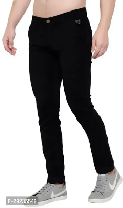 Stylish Black Denim Mid-Rise Jeans For Men-thumb4