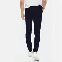 Stylish Black Cotton Blend Solid Mid Rise Jeans For Men-thumb4