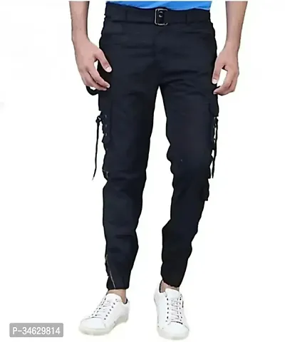 Elegant Cotton Solid Cargos For Men-thumb0