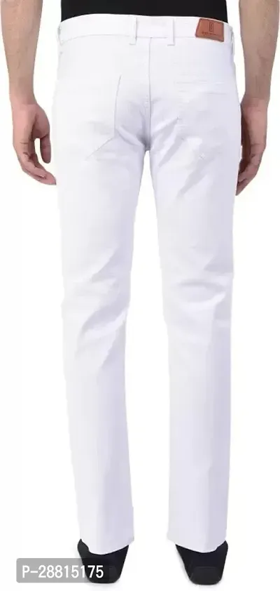 FLETE Stylish White Denim Mid-Rise Jeans For Men-thumb2