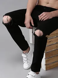 Stylish Black Cotton Blend Mid-Rise Jeans For Men-thumb2