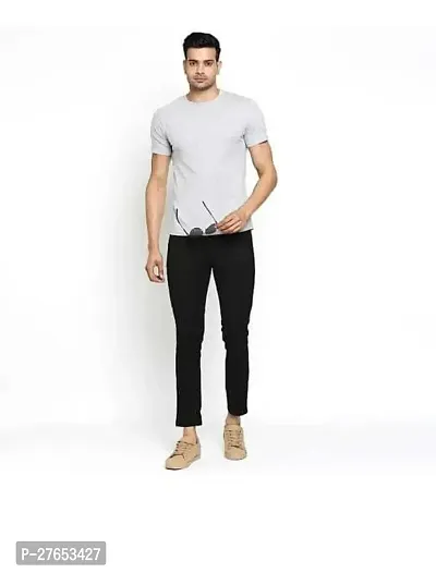 Stylish Black Denim Mid-Rise Jeans For Men