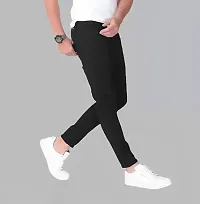 Stylish Black Denim Solid Mid Rise Jeans For Men-thumb1