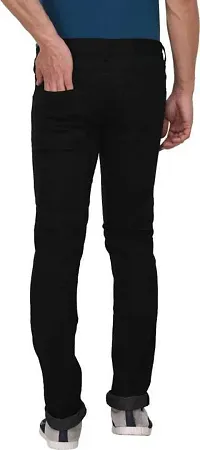 Stylish Black Denim Mid-Rise Jeans For Men-thumb1