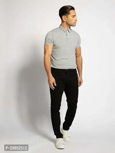Comfortable Black Denim Mid-Rise Jeans For Men-thumb3
