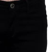 Stylish Black Denim Solid Mid Rise Jeans For Men-thumb3