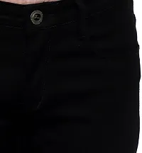 Stylish Black Denim Solid Mid Rise Jeans For Men-thumb4