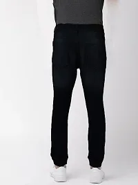 Stylish Black Cotton Polyester Lycra Blend Mid-Rise Jeans For Men-thumb2