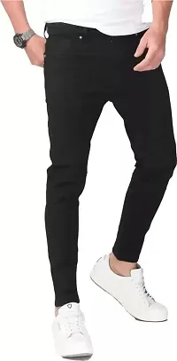 flete Stylish Black Denim Mid-Rise Jeans For Men-thumb1