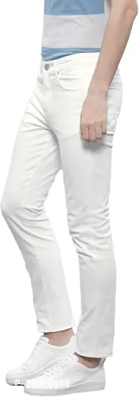 ether Stylish White Cotton Blend Mid-Rise Jeans For Men-thumb2