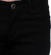 Stylish Black Cotton Blend Solid Mid Rise Jeans For Men-thumb4