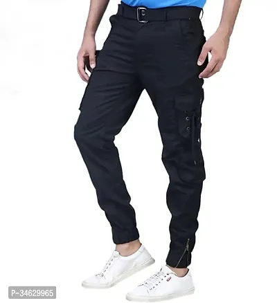 Elegant Cotton Solid Cargos For Men-thumb3