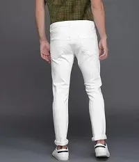 FLETE Stylish White Denim Mid-Rise Jeans For Men-thumb2